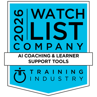 Training Industry 2026 Watch List AI Coaching and Learner Support Tools badge