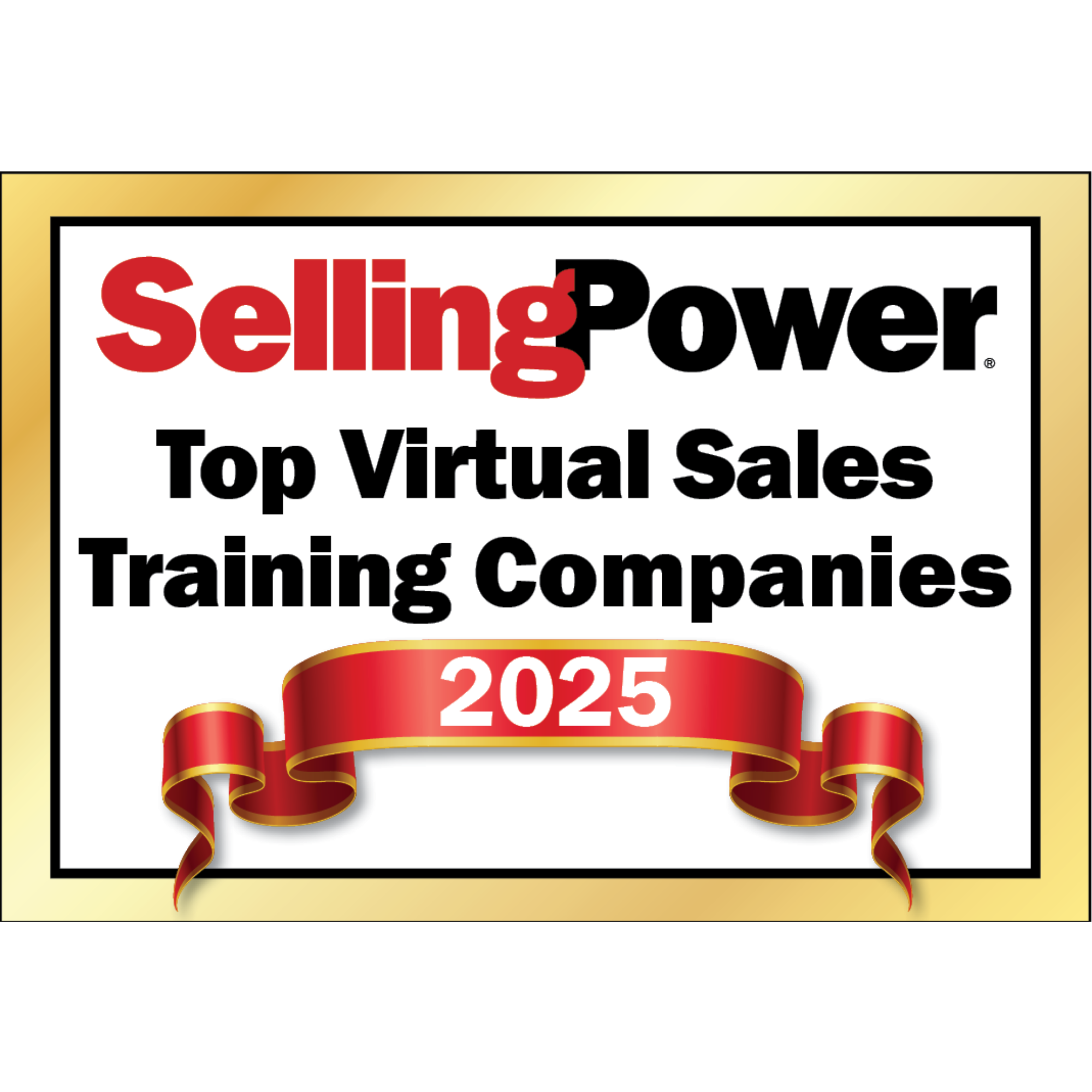 Selling Power 2025 Top Virtual Sales Training Companies badge